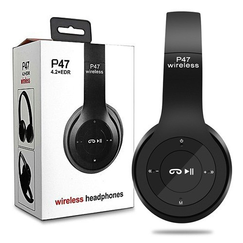 P47 Foldable Bluetooth Wireless Headphones with Wireless Built-in Mic Compatible for all Devices
