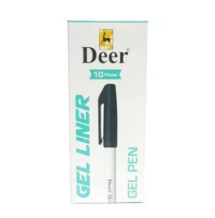 Deer Gel Liner Black Pen Pack of 10