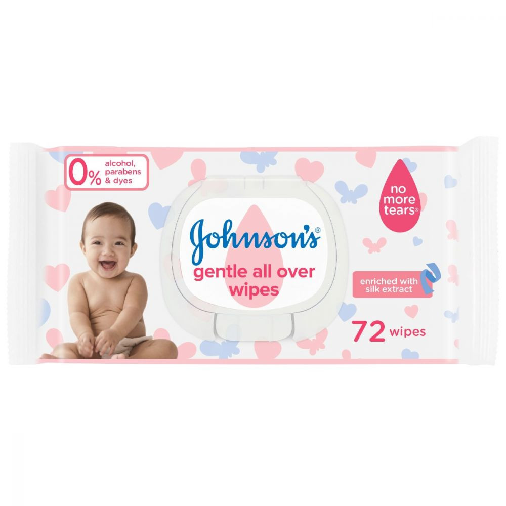 Johnson's Gentle Baby Wipes - All Over Baby Wipes, 72 Wipes