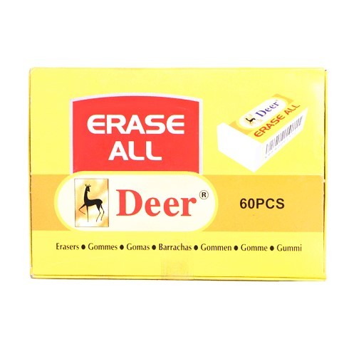 Deer Erase All Eraser Pack of 60 Erase Pieces