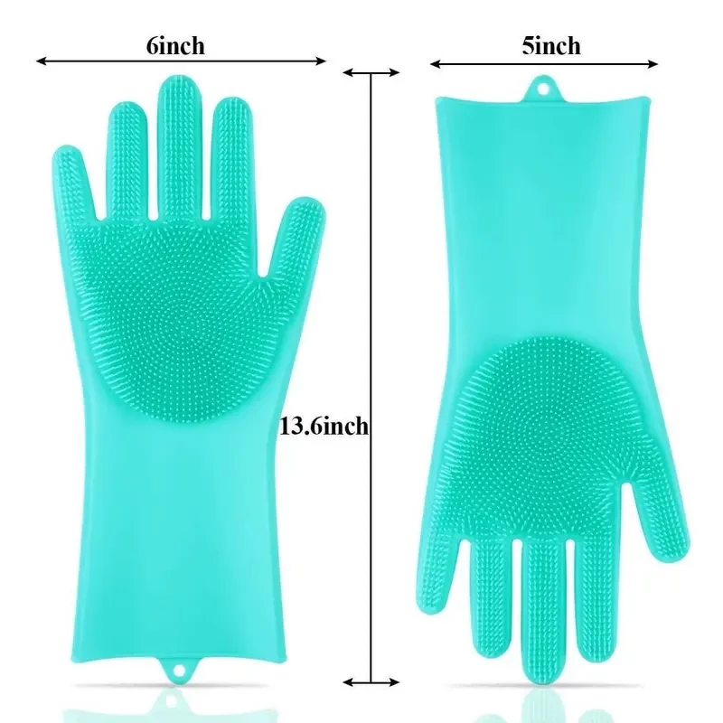 Multipurpose Silicone Scrubber Gloves for Dish washing, Car washing, and Pet Grooming
